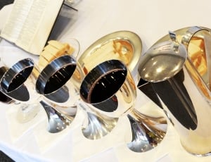 stainless steel goblets and pitcher thumbnail