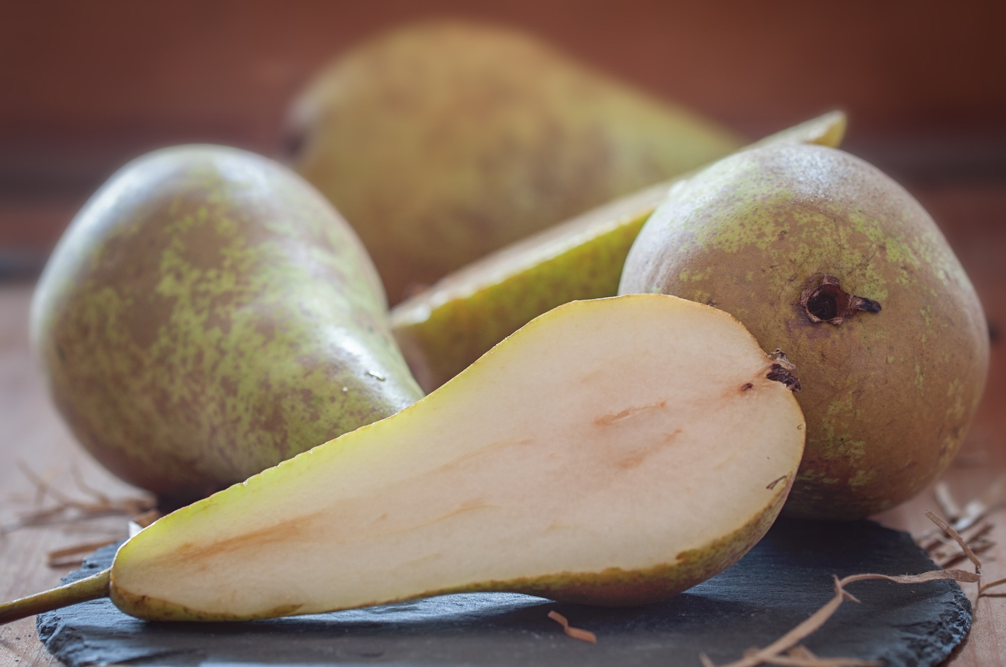 green pear shape fruit