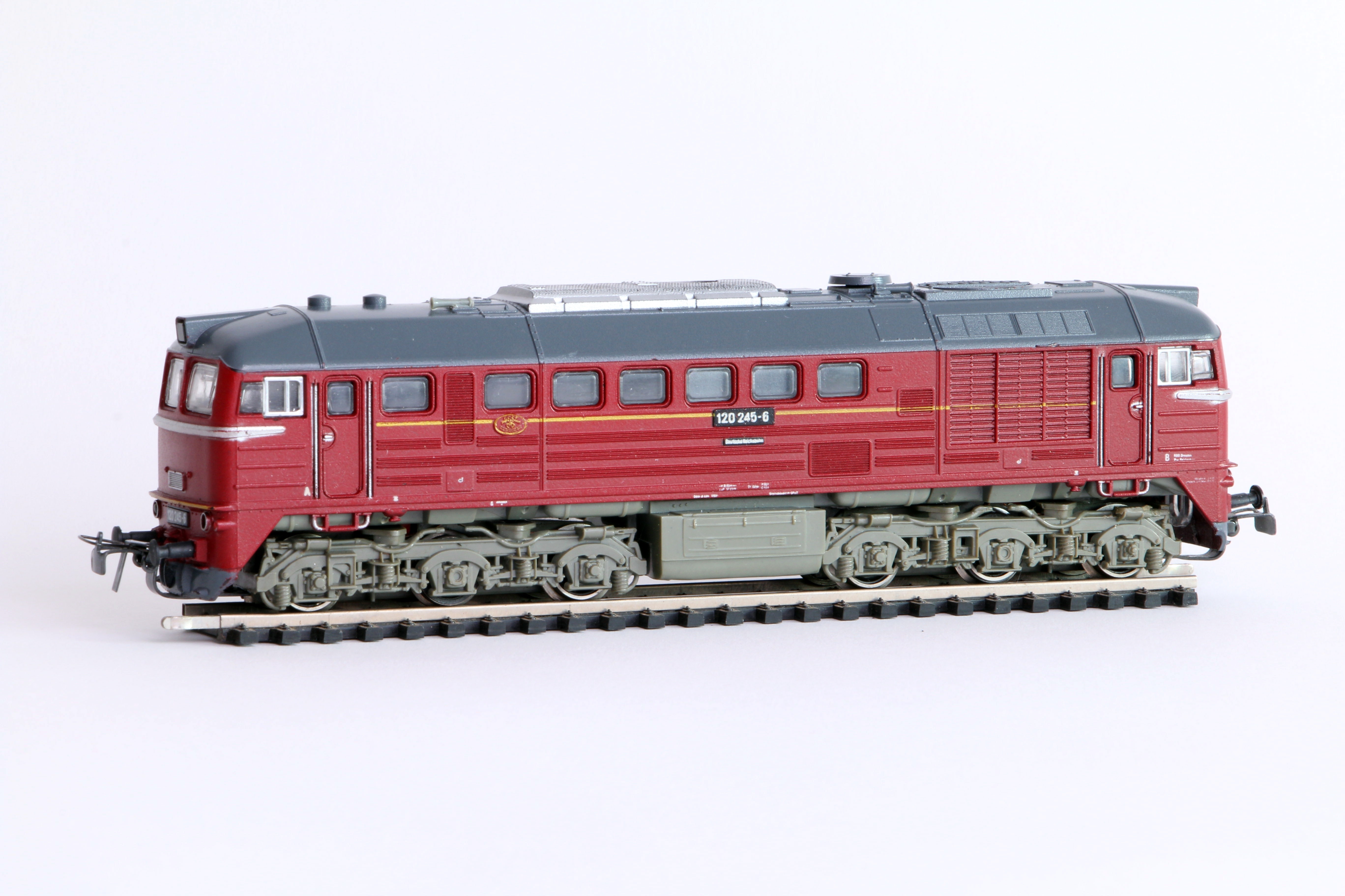 red and gray train toy