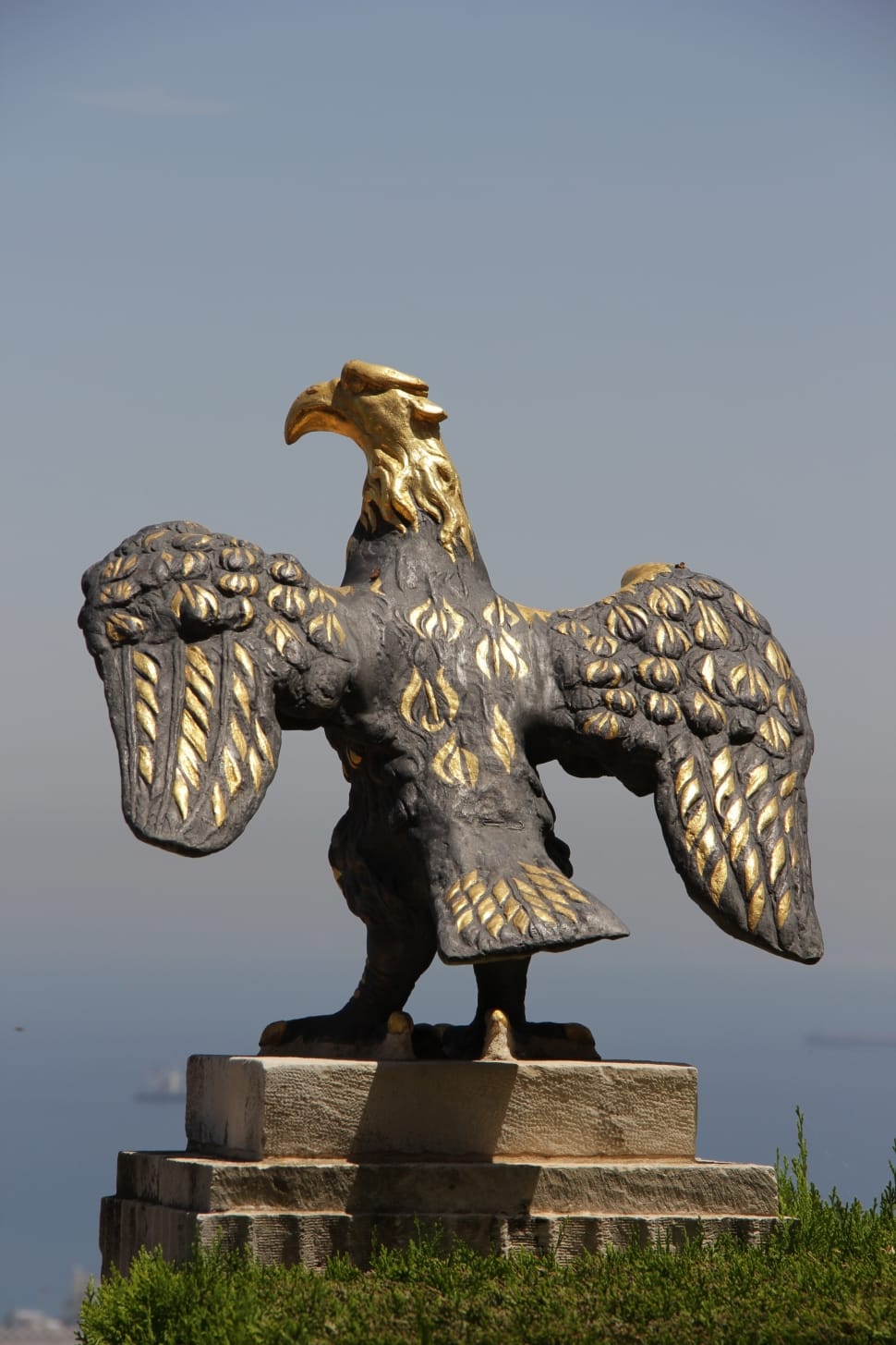brass black bird statue preview