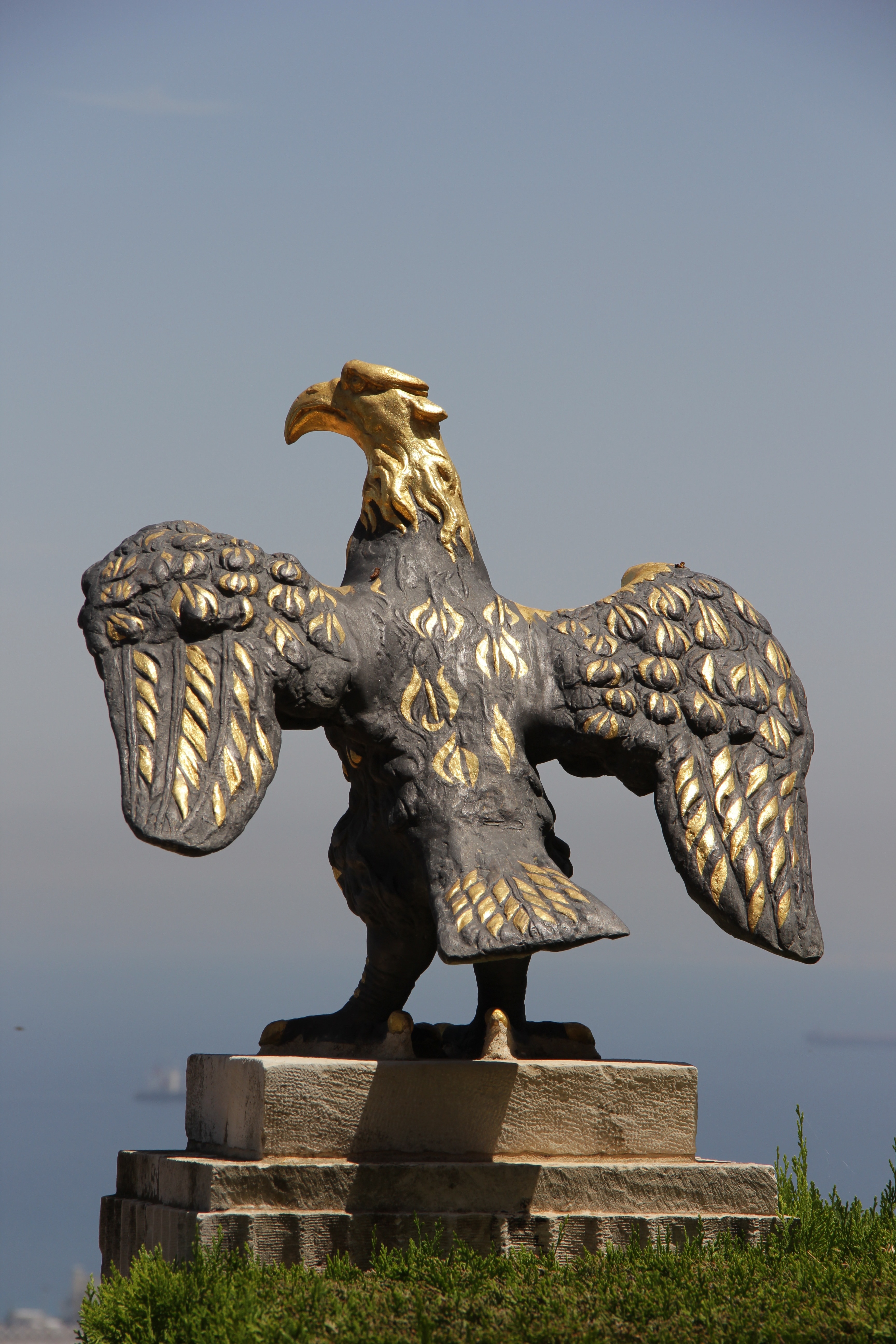 brass black bird statue