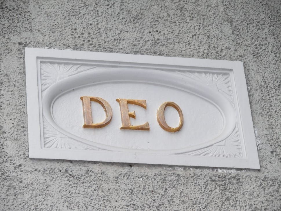 white and abrown deo wooden signage preview