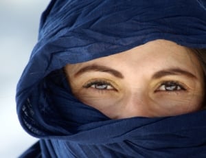 women's blue hijab thumbnail