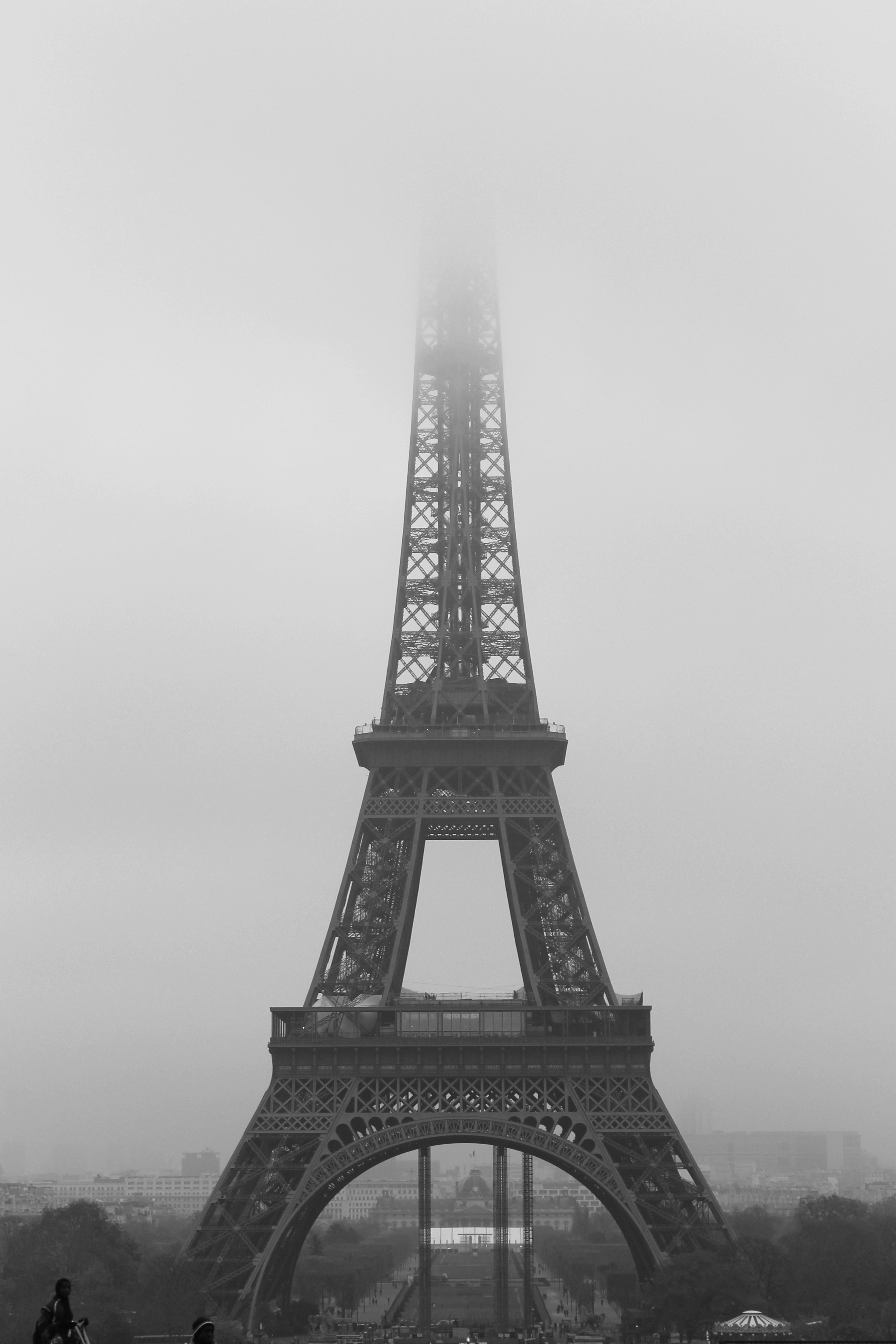 gray scale photography of Eiffel tower