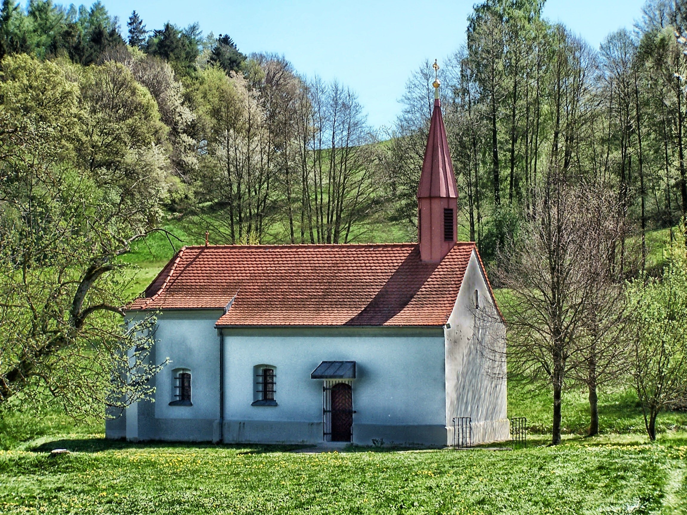 Scenic, Germany, Landscape, Church, tree, house