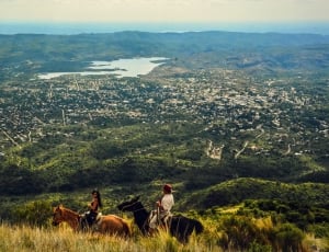 riding horse in the green moutain thumbnail