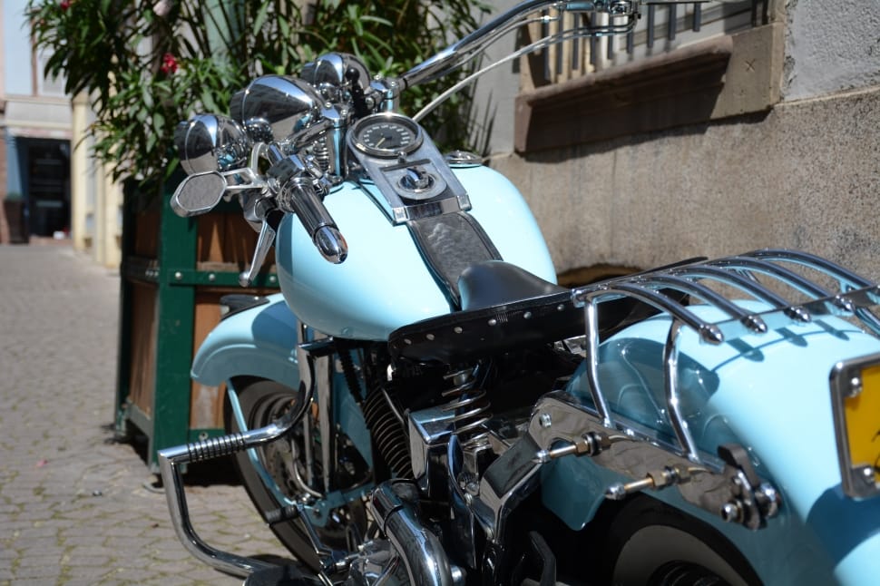 sky blue touring motorcycle preview