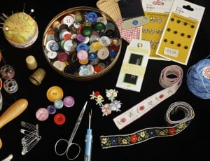 Sewing, Sew, Buttons, Thread, Needlework, large group of objects, variation thumbnail