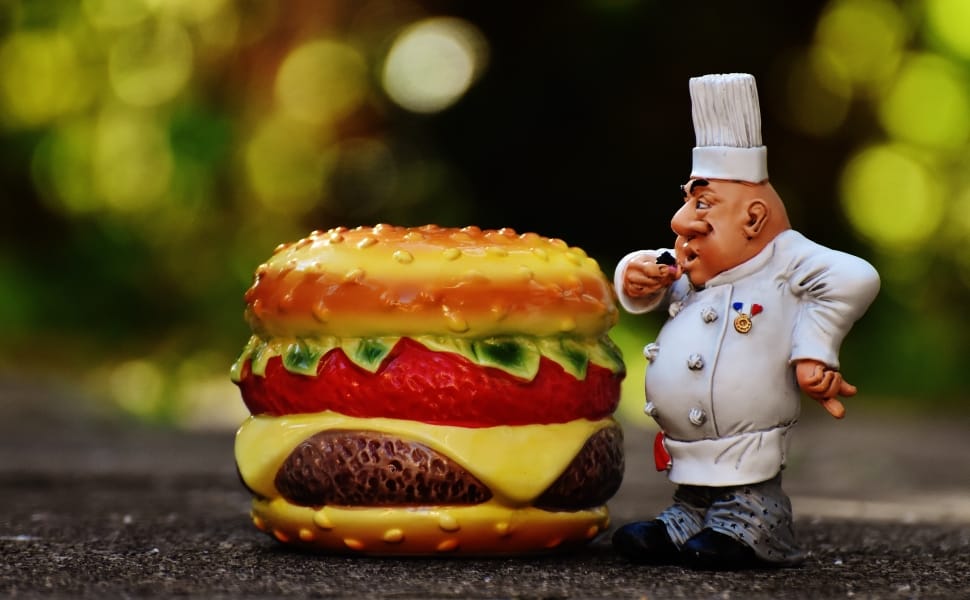 hamburger plastic toy with chef preview