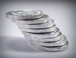 Isolated, Tower, Cash, Gold, Coin, stack, silver colored thumbnail