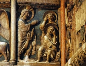 3 religious person's high relief sculpture thumbnail