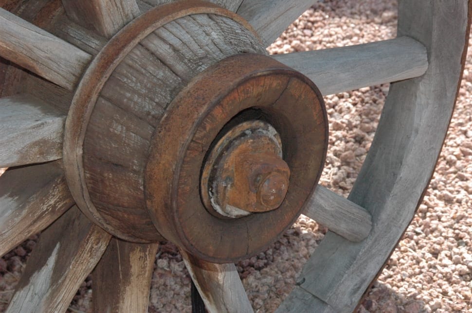 brown wooden wheel carriage preview