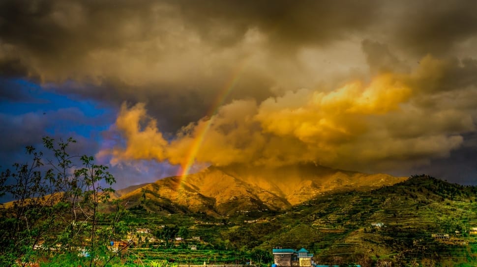 brown mountain with rainbow preview