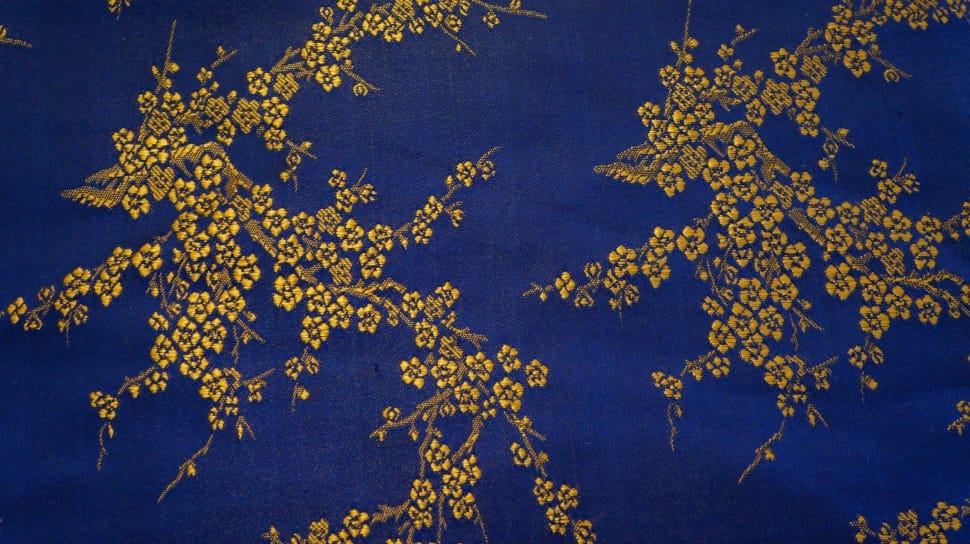 blue and brown floral textile preview