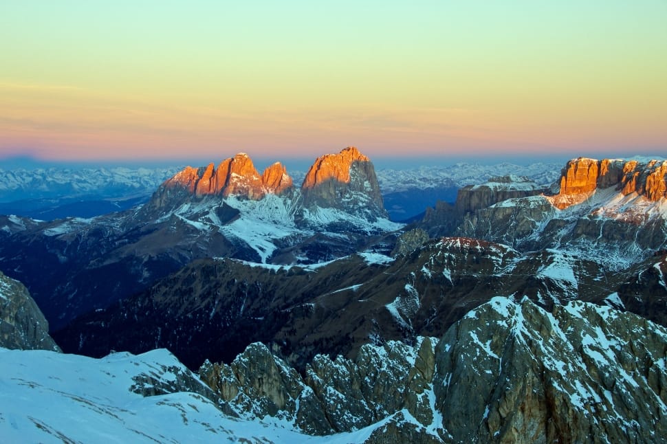 Sassolungo, Dawn, Dolomites, no people, nature preview
