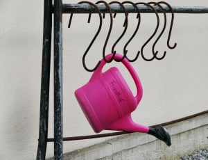Pink, Frame, Hook, Watering Can, Iron, pink color, close-up thumbnail