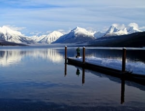 Boat Dock, Winter Fishing, Fishing, mountain, lake thumbnail