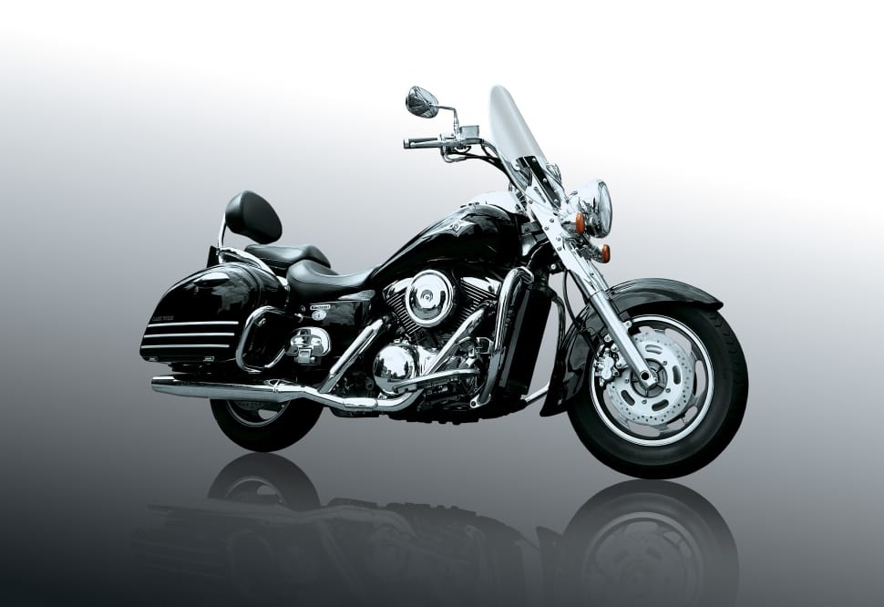black and silver cruiser motorcycle preview