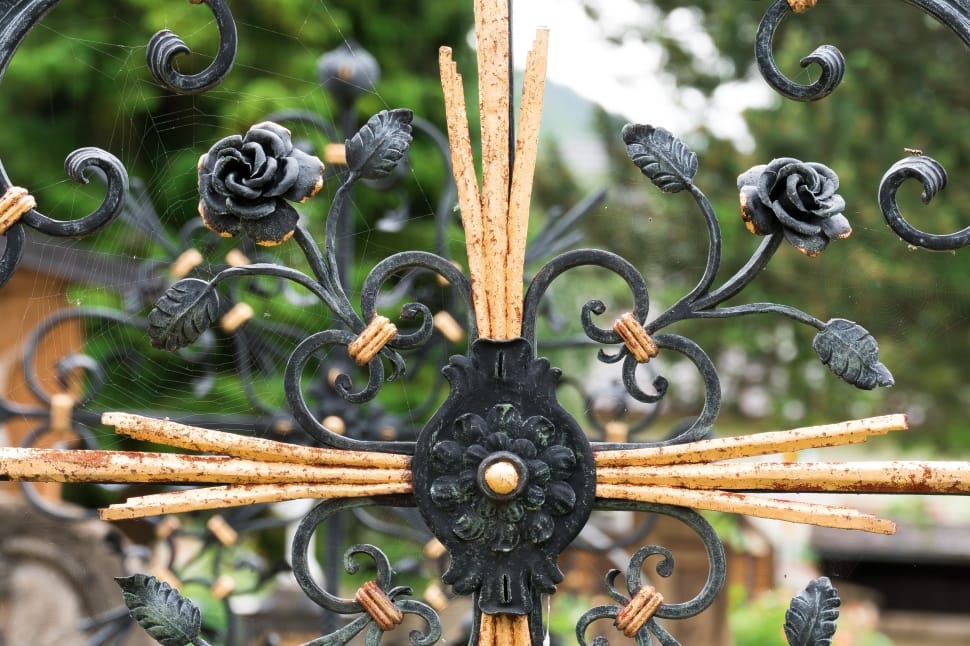 black wrought iron gate preview