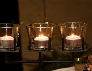 clear glass tealight candle holder thumbnail