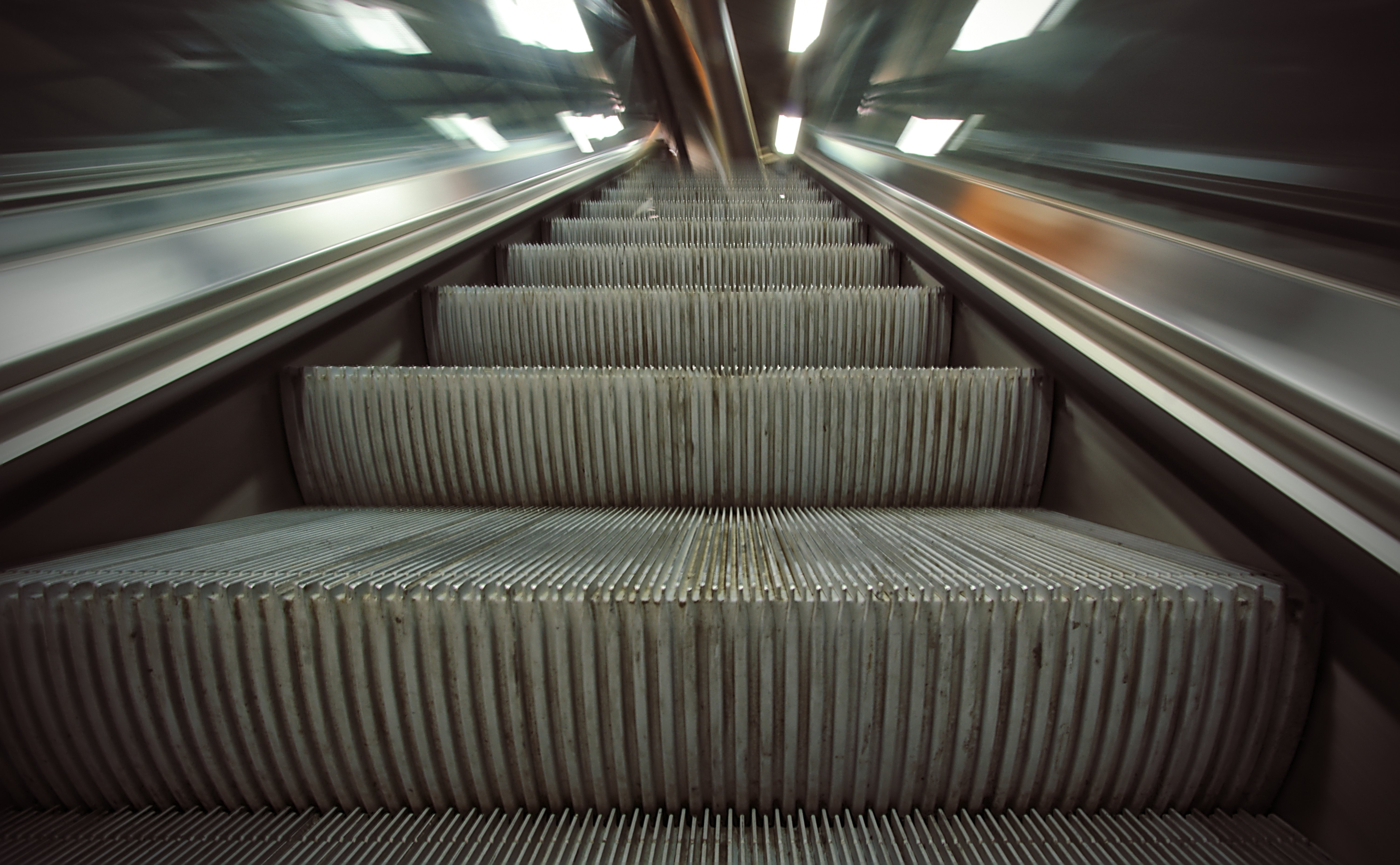 gray escalator