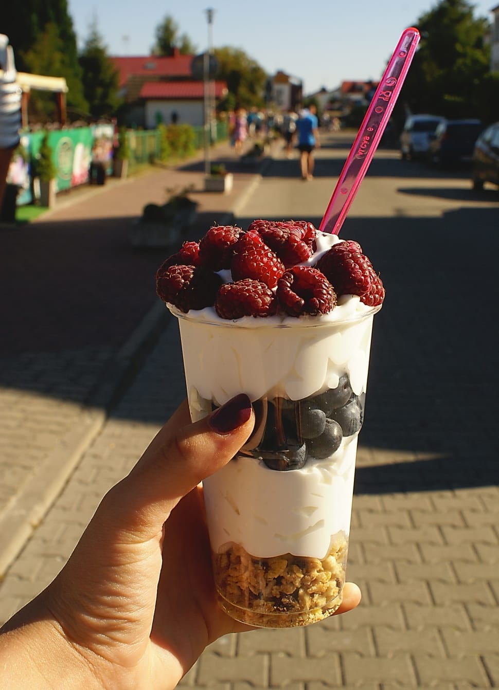 strawberry and blackberry yogurt desert preview
