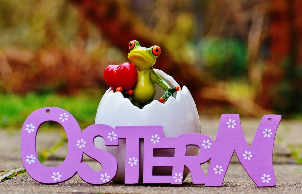tree frog on eggshell ostern freestanding letter preview