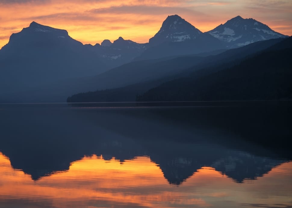 Twilight, Lake, Reflection, Mountains, mountain, sunset preview