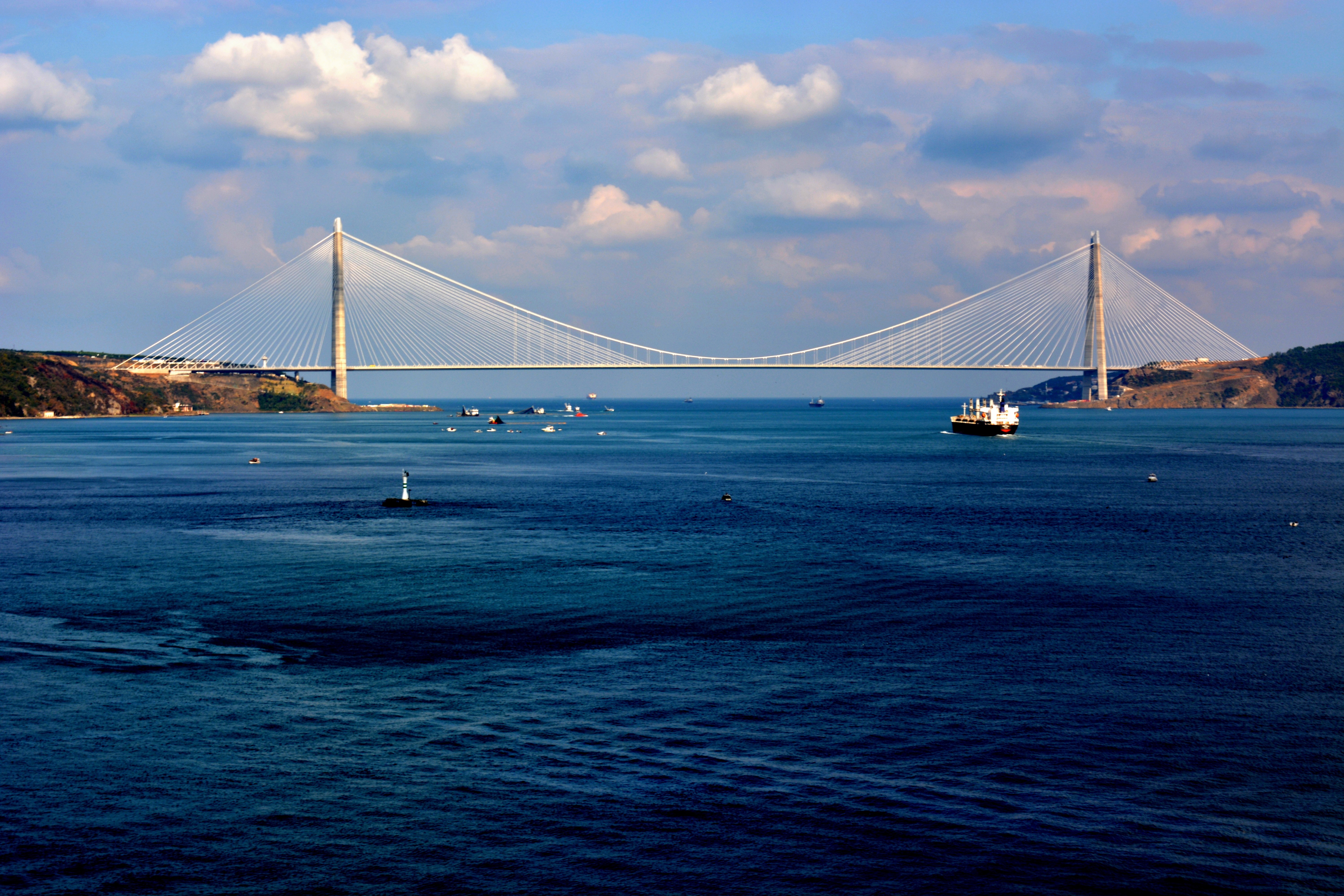 Соединенные фотографии. Фото раздвижных мостов над морем в Америке.