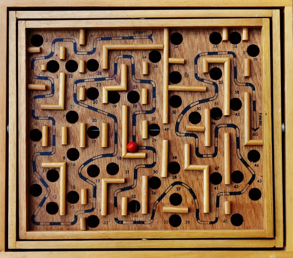 brown wooden maze frame preview