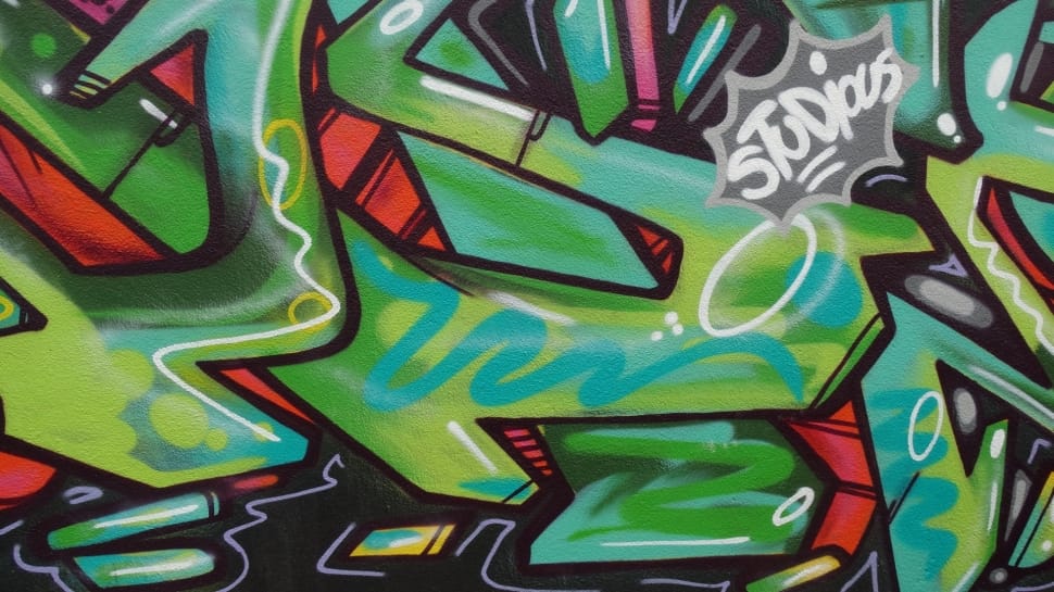 green red and black wall graffiti preview