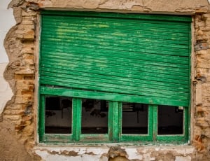 green wooden window frame panel thumbnail