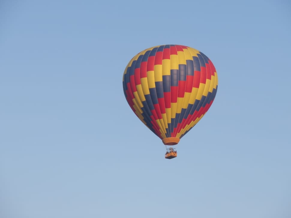 yellow blue and red hot air balloon preview