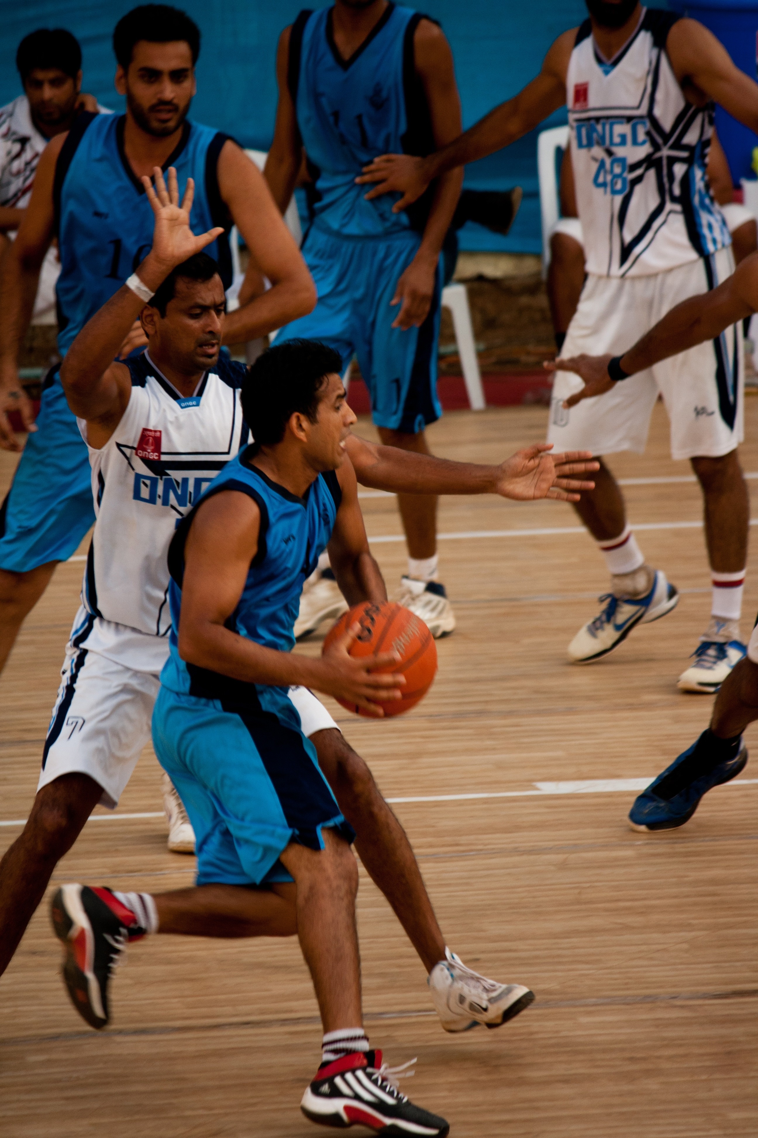 men's blue and black basketball jersey set