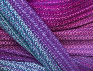 pink purple and blue textile thumbnail
