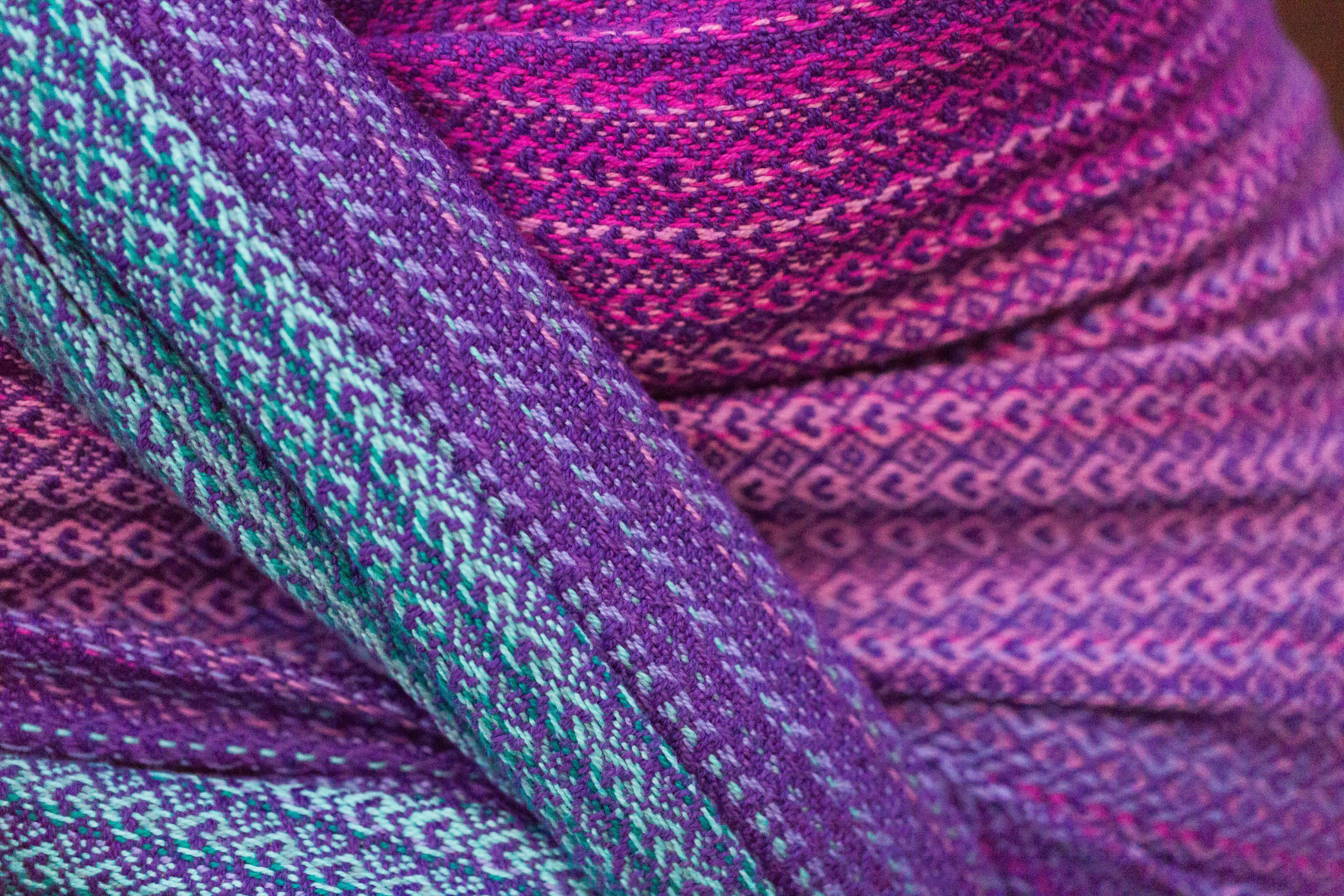 pink purple and blue textile