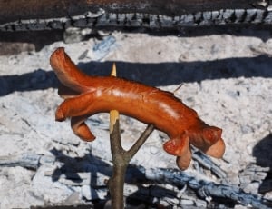 hotdog on brown wooden stick thumbnail