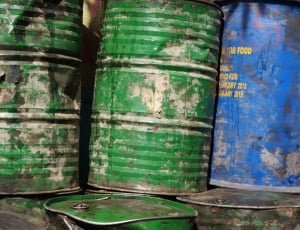 Barrels, Barrel, Metal, Oil, Fuel, green color, no people thumbnail