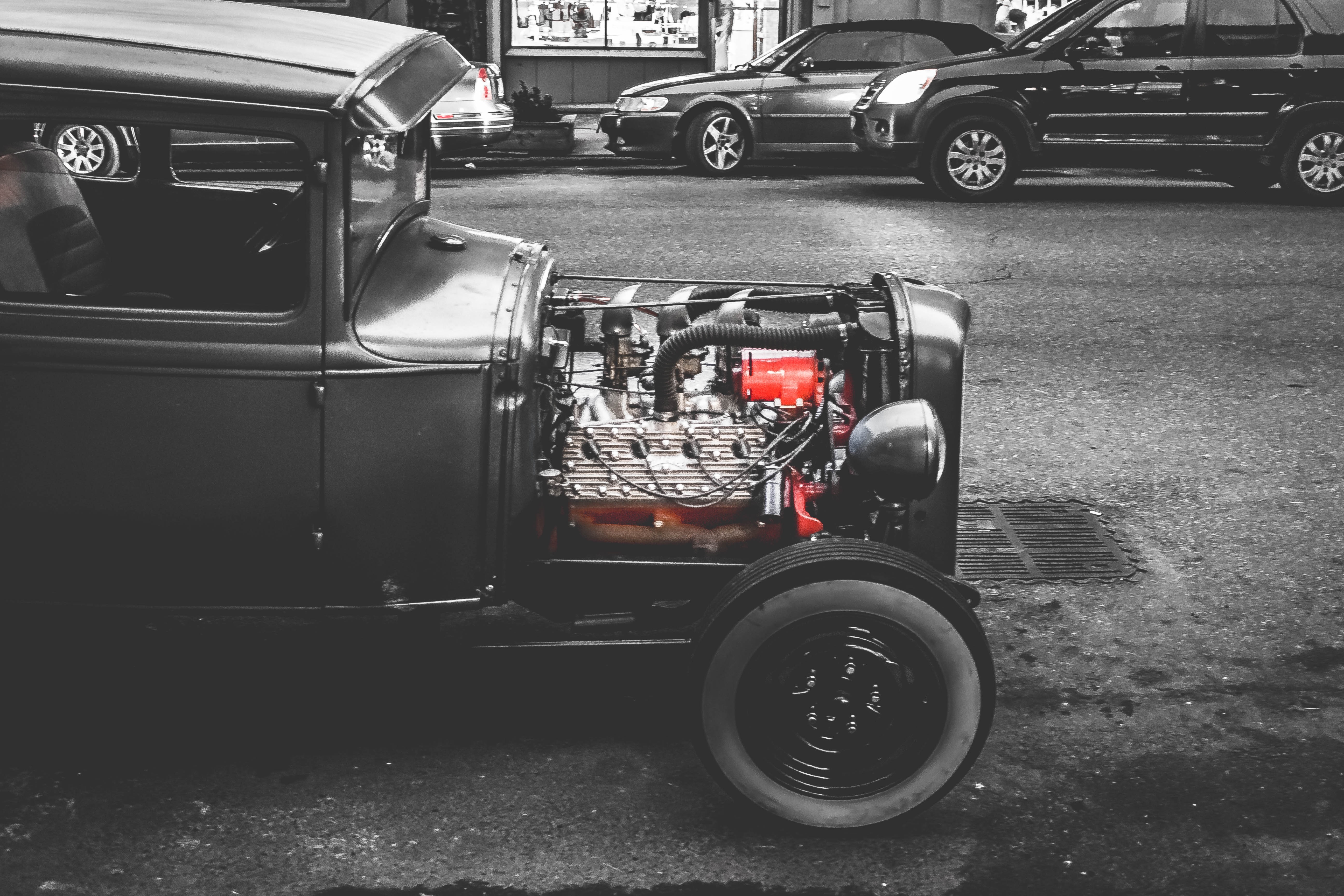 Red and Grey Vehicle Engine · Free Stock Photo