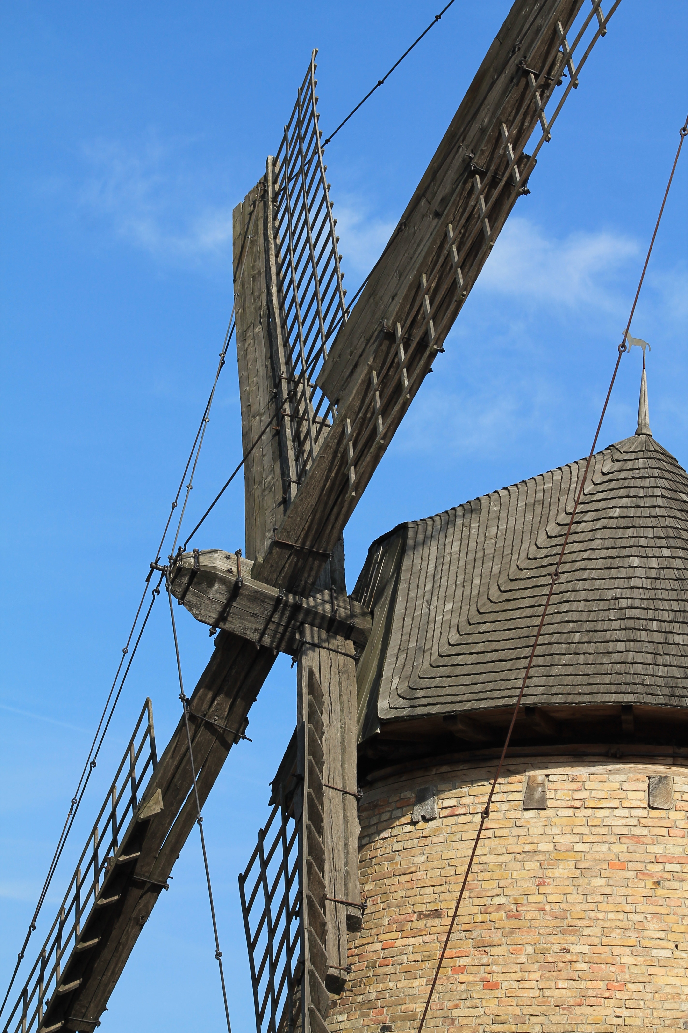 brown brick wind mill