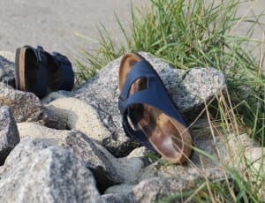 black and brown slide on sandals thumbnail