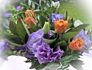 orange and purple bouquet thumbnail