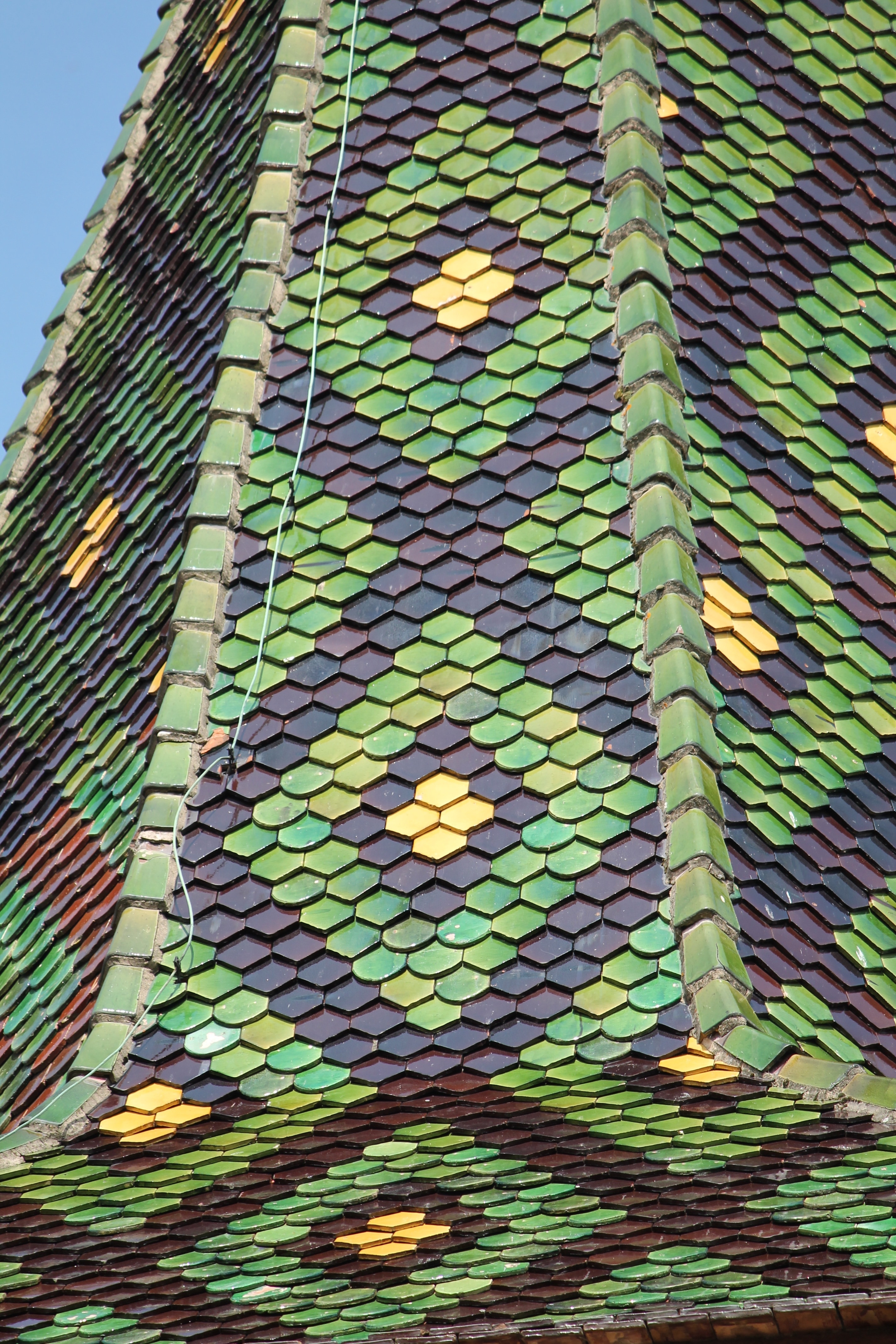 green brown and black building roof