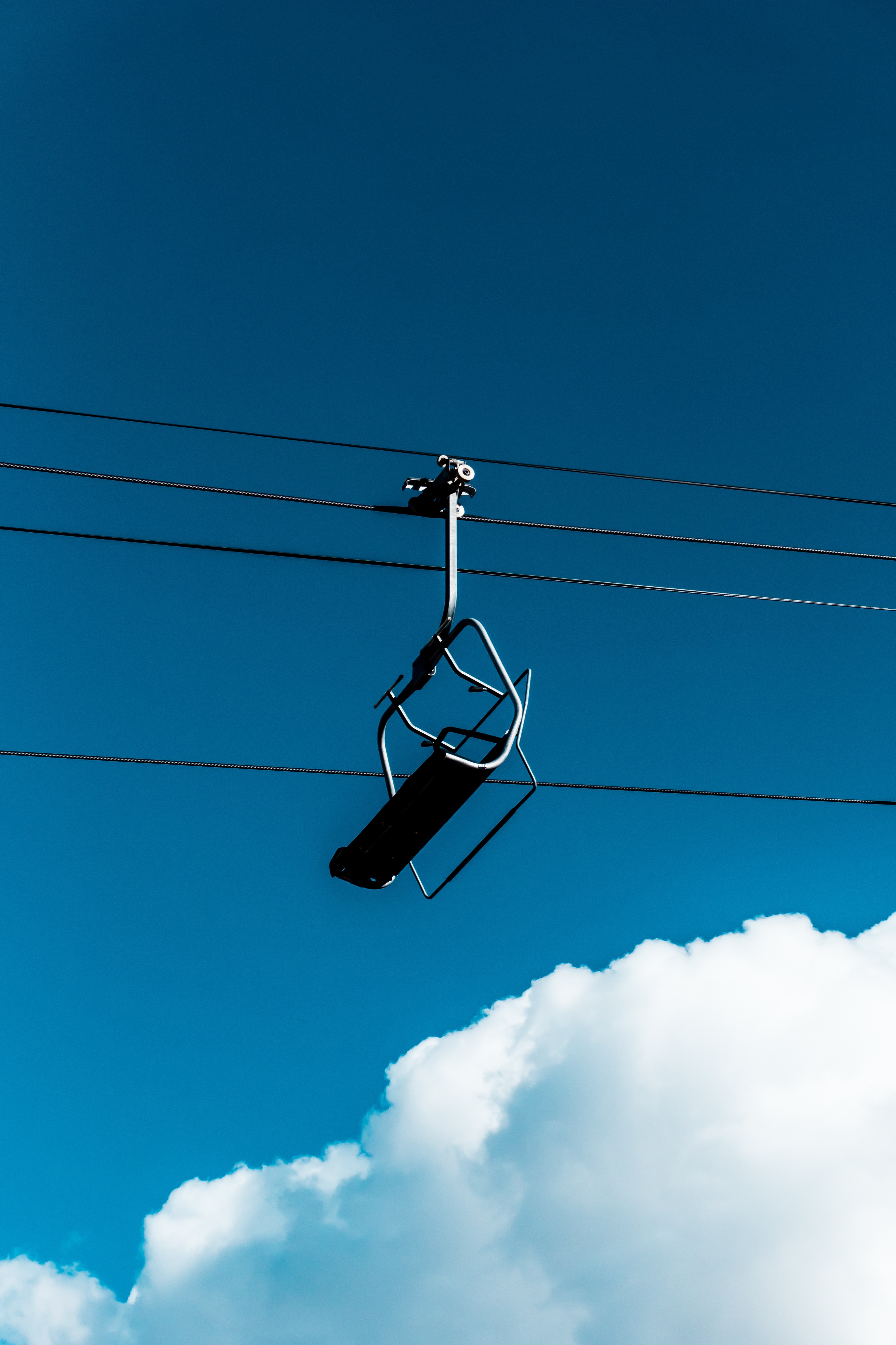 blue, sky, clouds, ride, cable, connection