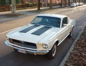 white ford mustang fastback thumbnail