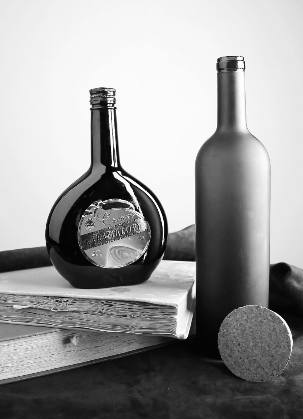 black glass bottles photo preview