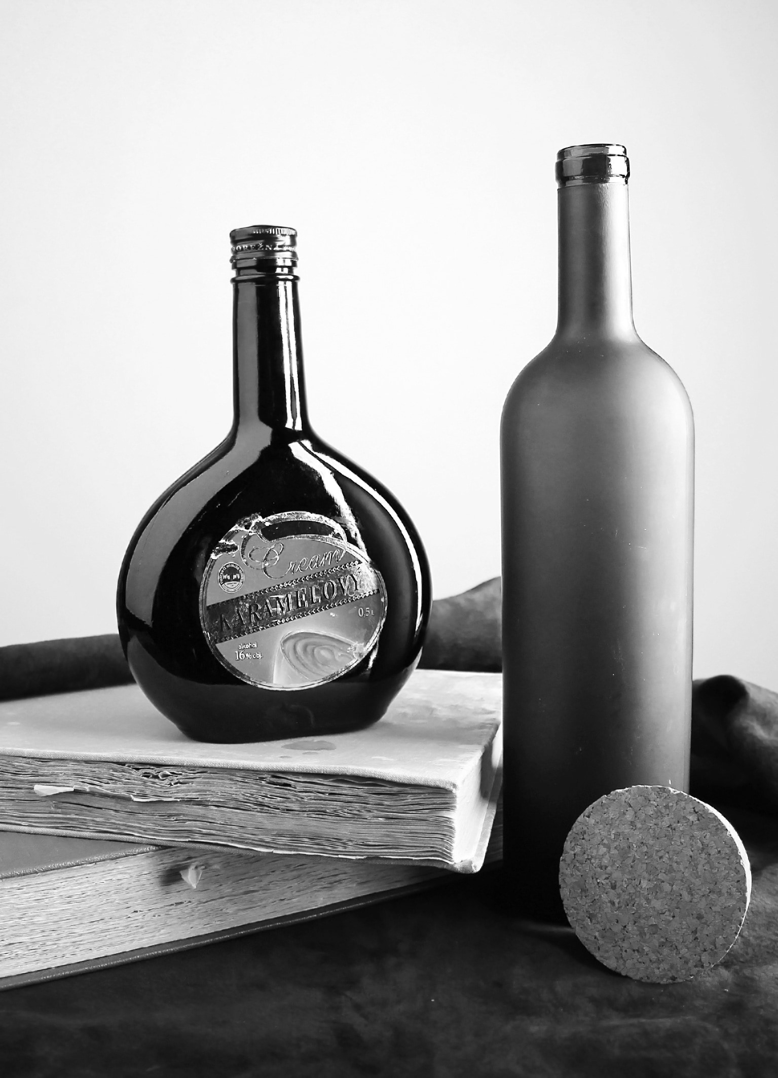 black glass bottles photo