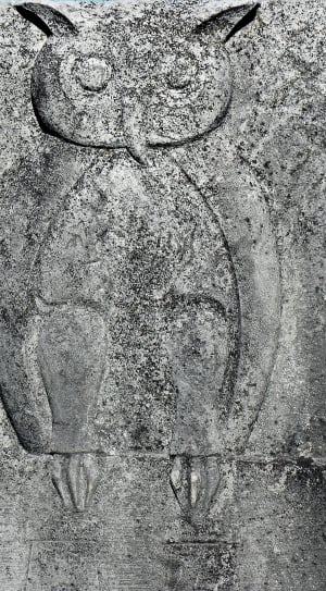 gray stone with embedded owl thumbnail