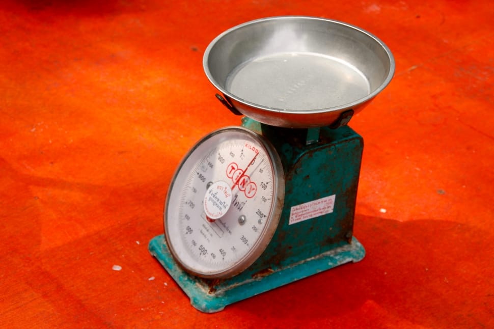 grey and green weighing scale preview