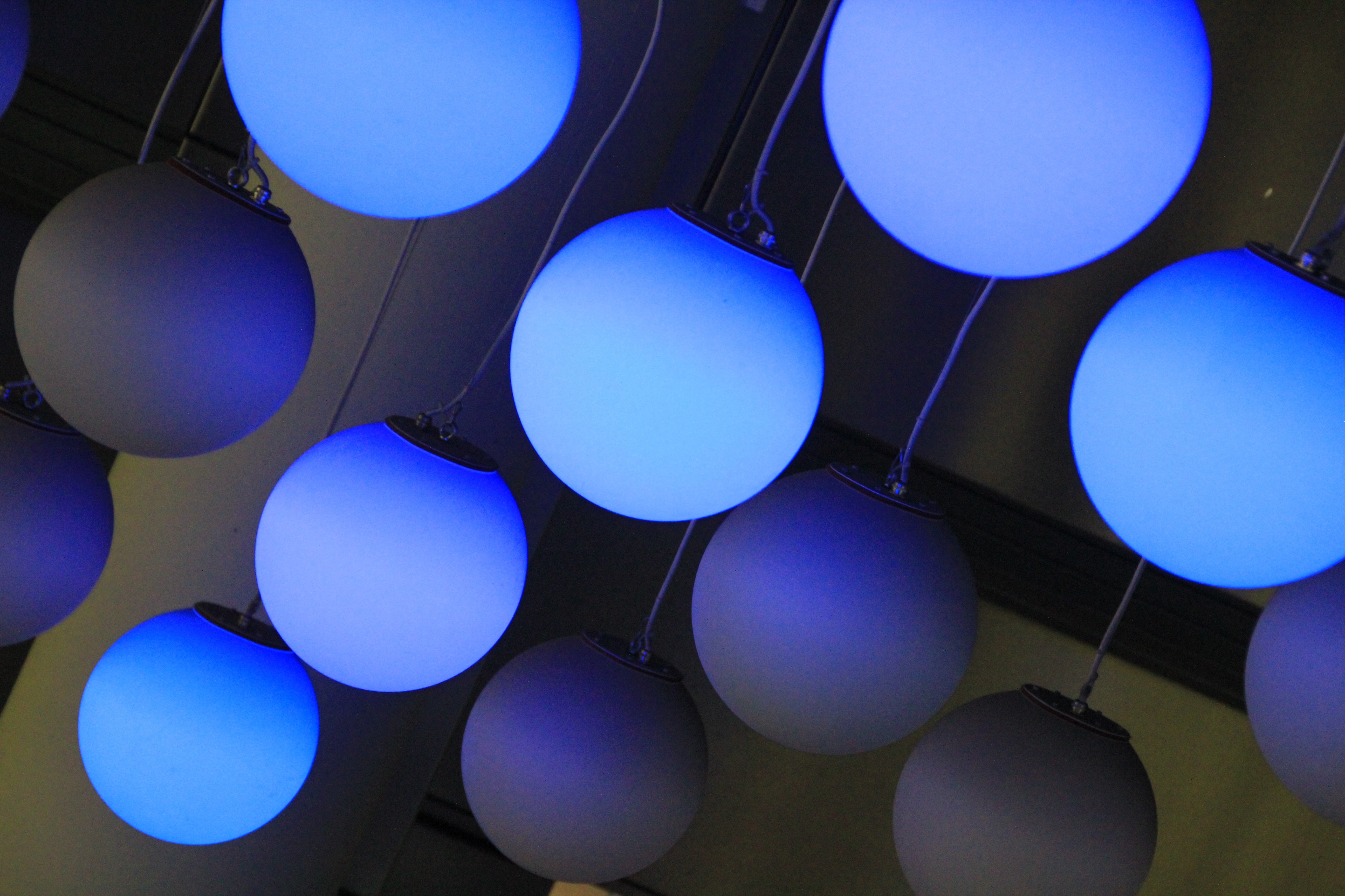 blue pendant lights